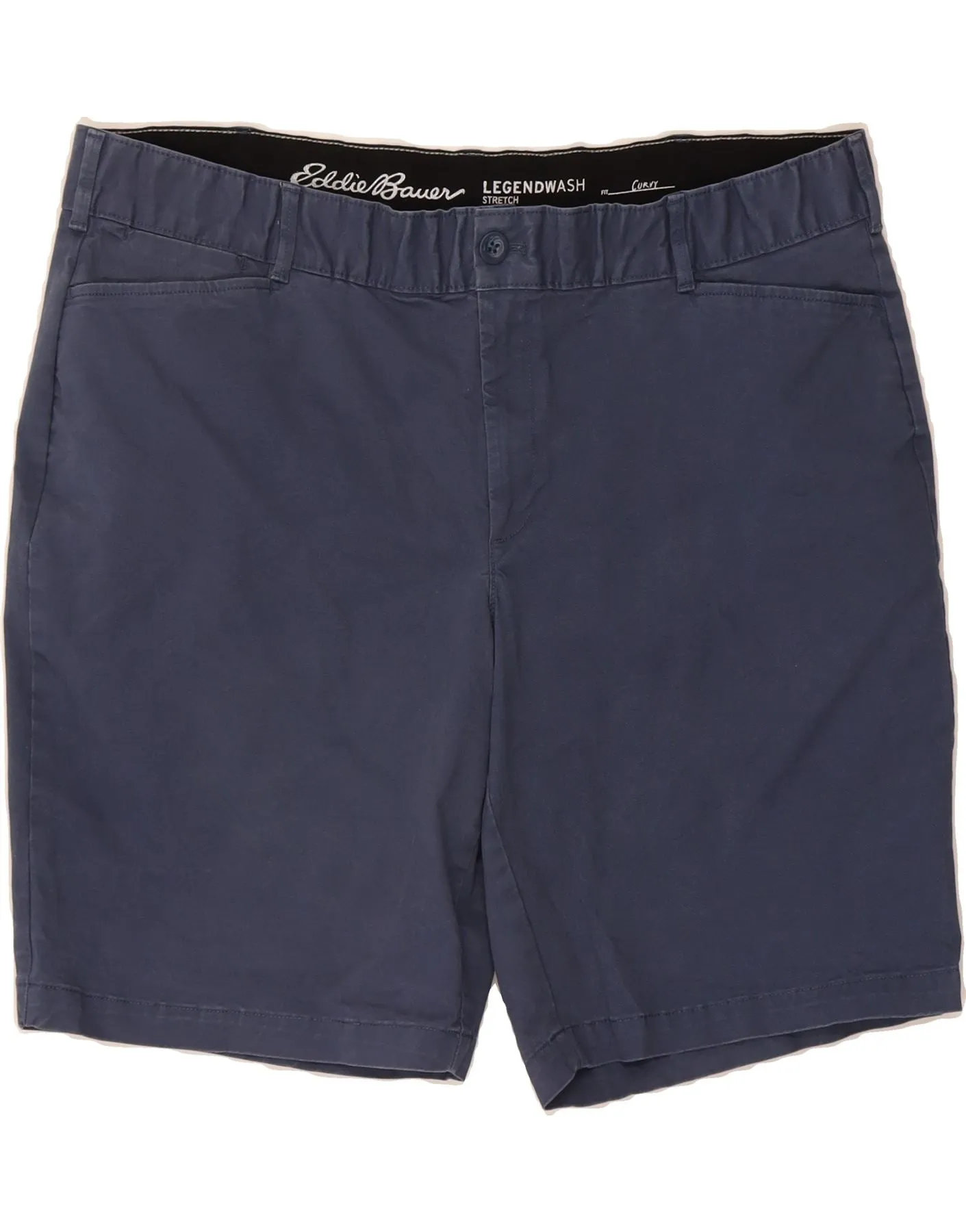 EDDIE BAUER Womens Curvy Casual Shorts US 20 2XL W40 Blue Cotton Minimal Comfort