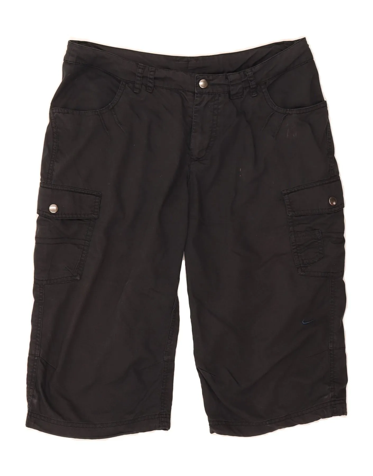 City Shorts NIKE Womens Bermuda Cargo Shorts UK 12 Medium W32 Black Cotton