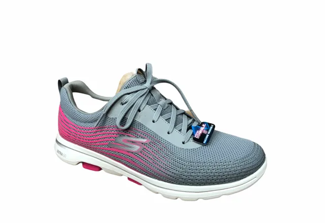 Skechers scarpa da walking da donna Go Walk 5 Exotic 124009/GYPK gray pink trail - tough