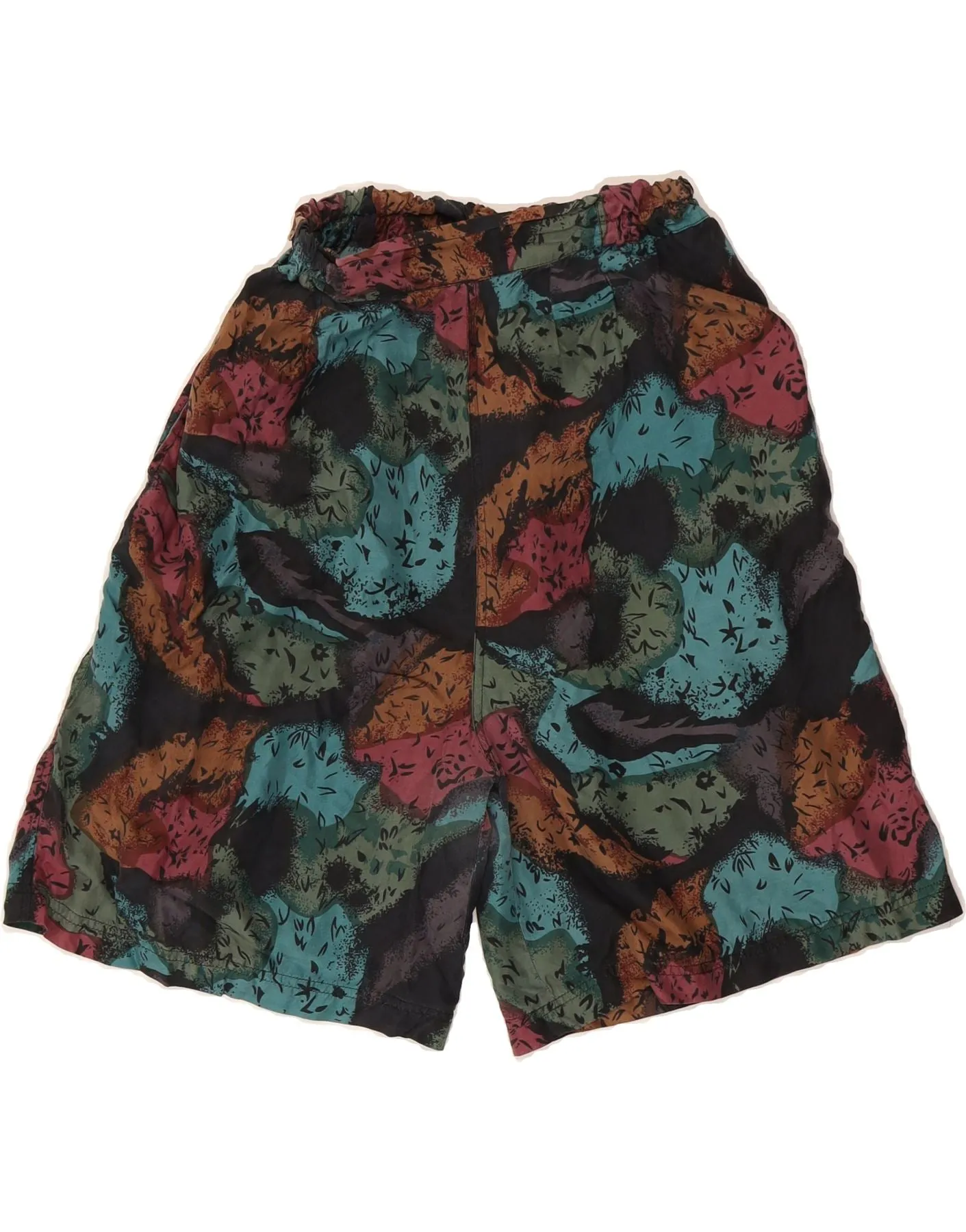 VINTAGE Womens Abstract Pattern High Waist Shorts Small W26 Multicoloured All Purpose Utility Fit