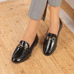The Sigor Black Women's Dress Loafers Tresmode Versatile Slip-Ons