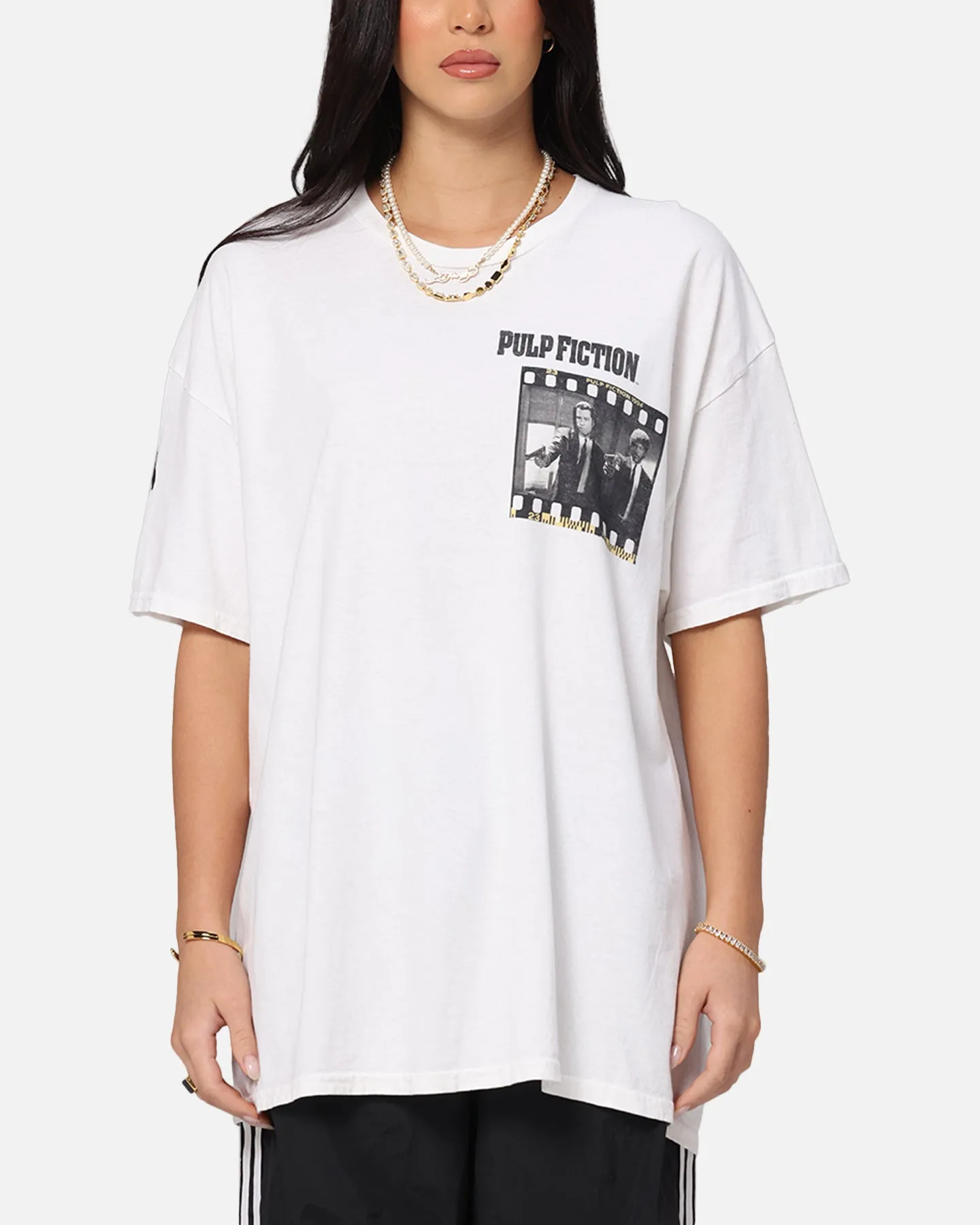 Pulp Fiction Montage T-Shirt White Vintage Bold Design High-End Quality