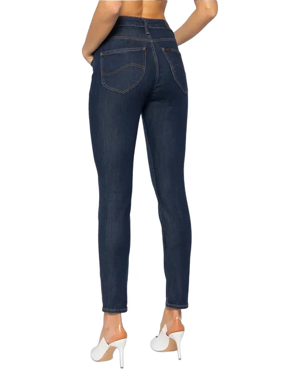 Textured Yarn Blends Lee pantalone in Jeans da donna Scarlett High L626MDNX blu medio