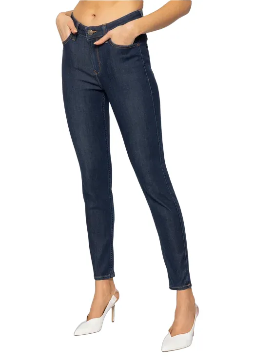 Youth Style Office Wear Soft Date Night Street Fashion Lee pantalone in Jeans da donna Scarlett High L626MDNX blu medio