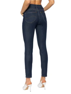 Textured Yarn Blends Lee pantalone in Jeans da donna Scarlett High L626MDNX blu medio