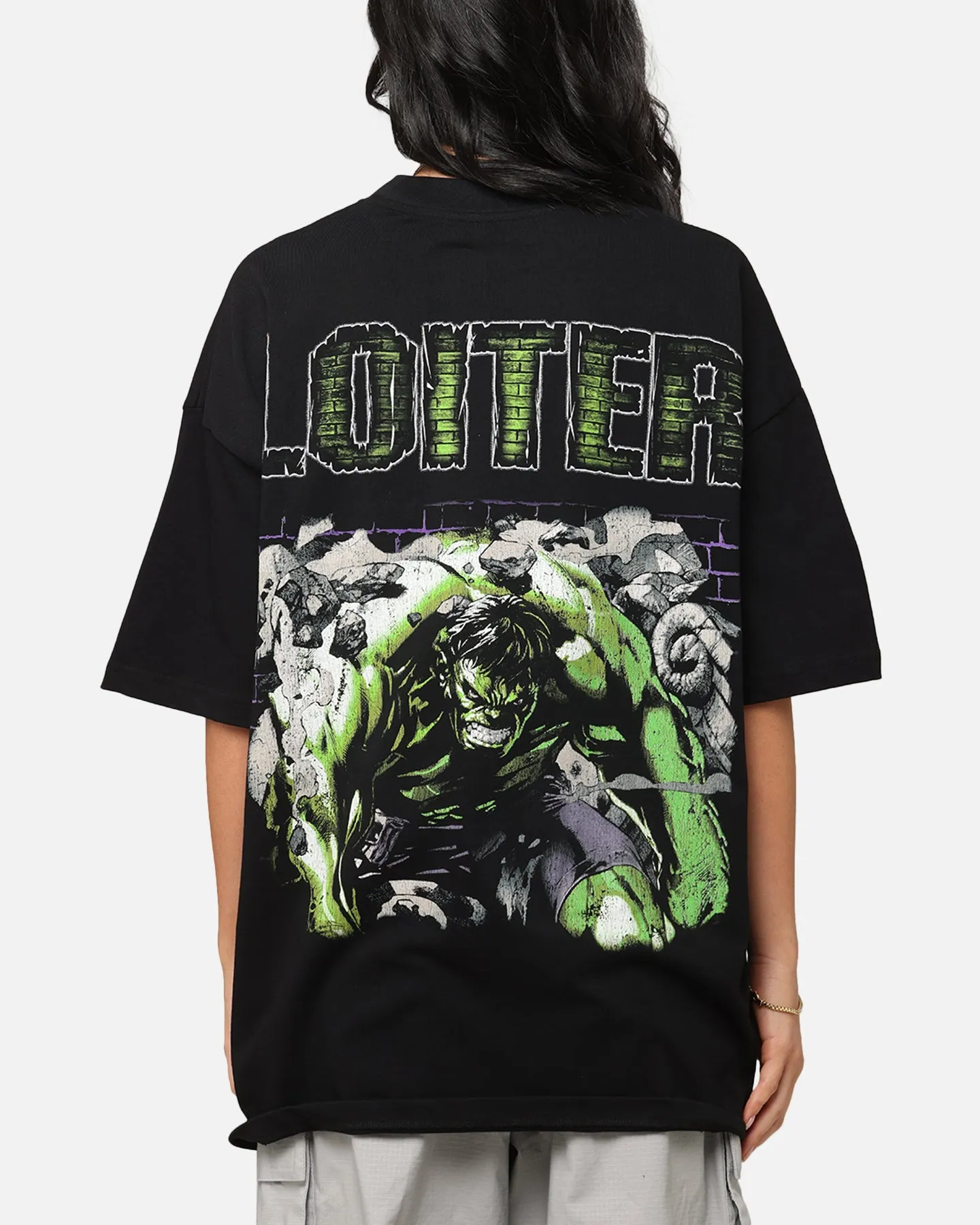 Loiter Marvel Hulk Mock Neck T-Shirt Black Casual Layering Wear