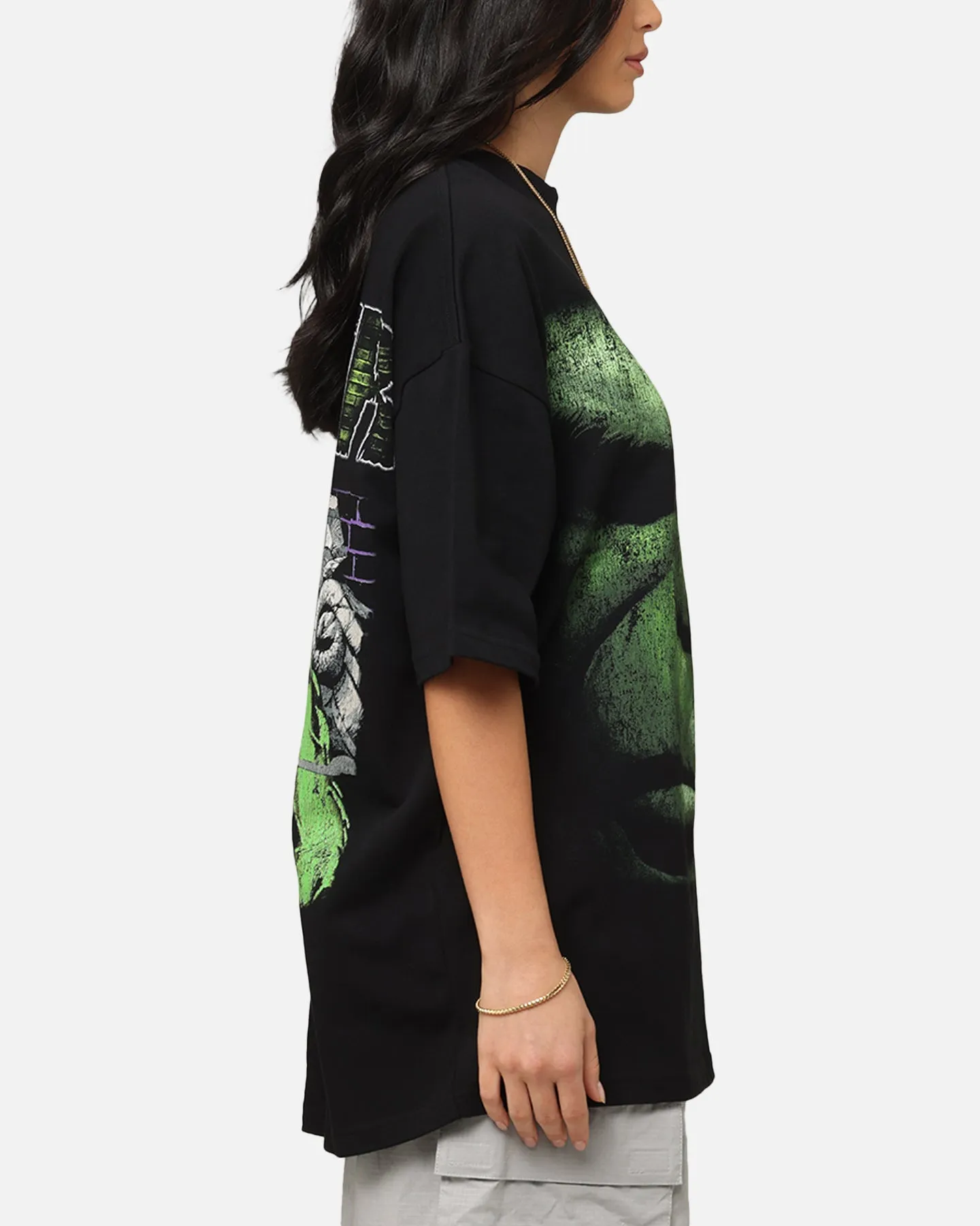 Loiter Marvel Hulk Mock Neck T-Shirt Black easygoing look Casual Style