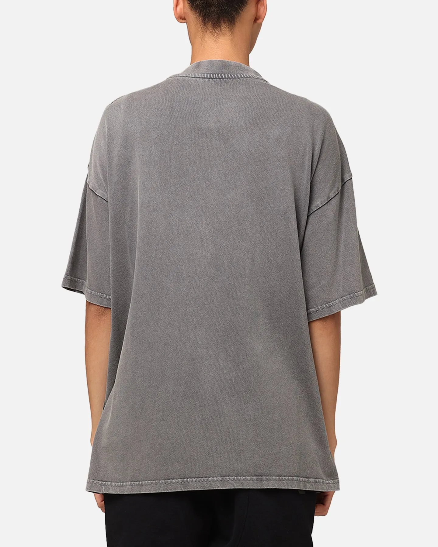 Garment Dyed Finish The Anti Order New Dawn Mock Neck T-Shirt Washed Charcoal
