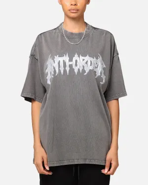 Smart Design The Anti Order New Dawn Mock Neck T-Shirt Washed Charcoal