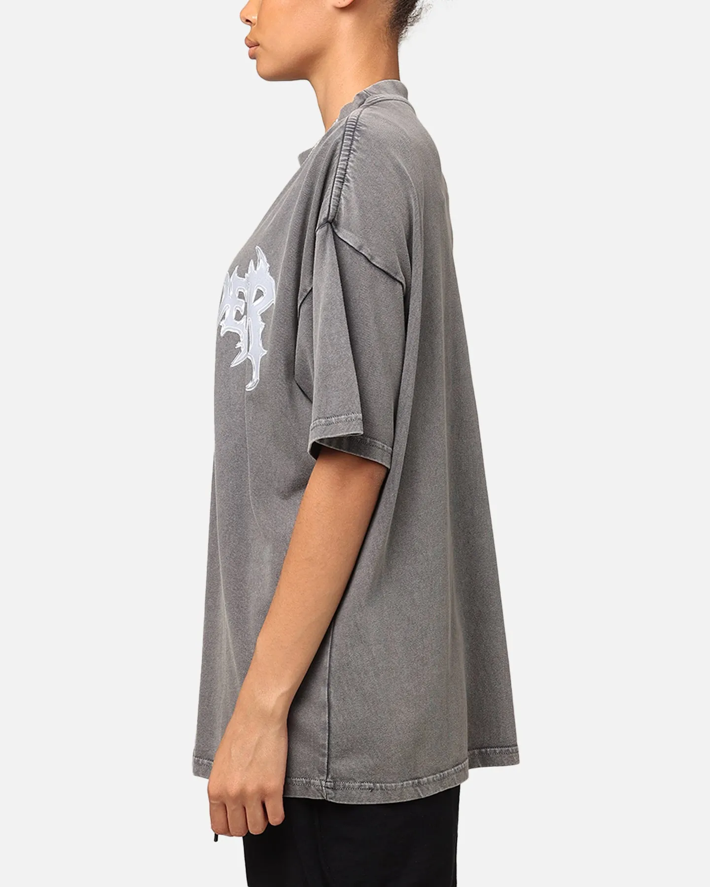 The Anti Order New Dawn Mock Neck T-Shirt Washed Charcoal ReinforcedNeckline