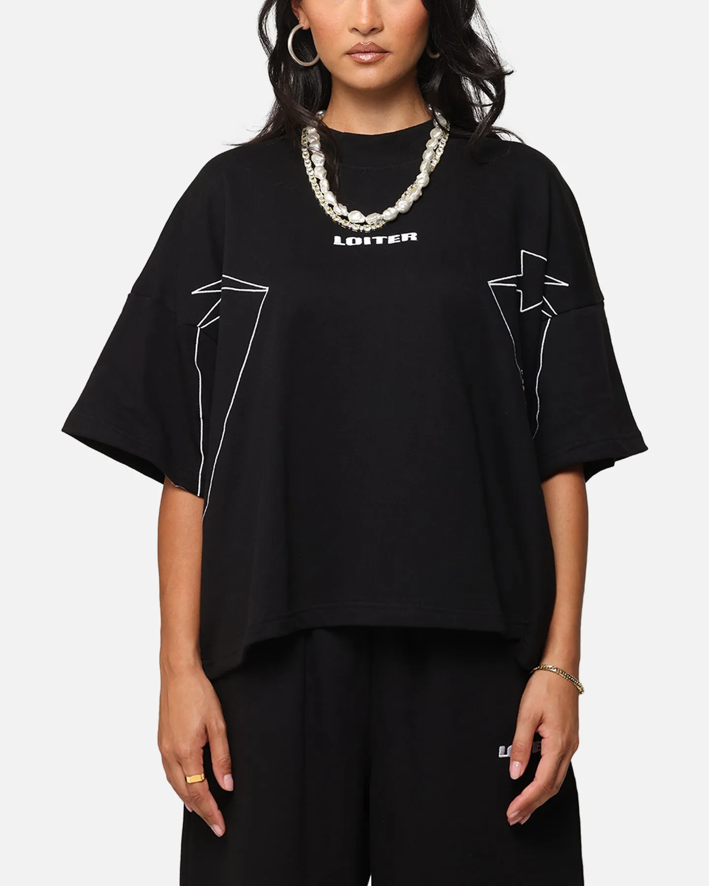 Loiter Dark Performance T-Shirt Black Fashionable Fit