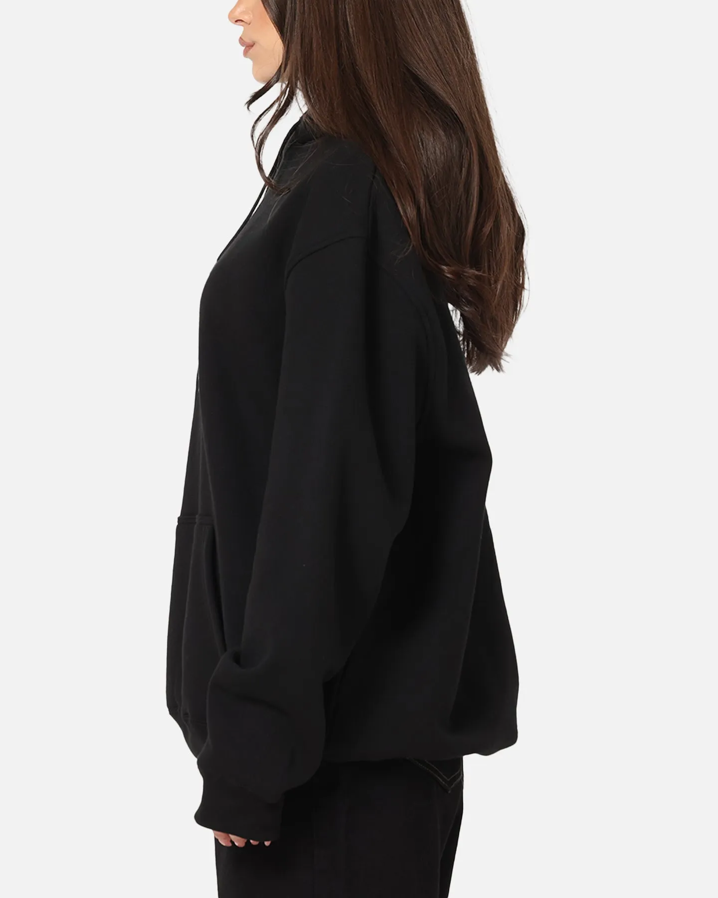 Brushed Fleece Interior S Double Crown Dot Hoodie Black