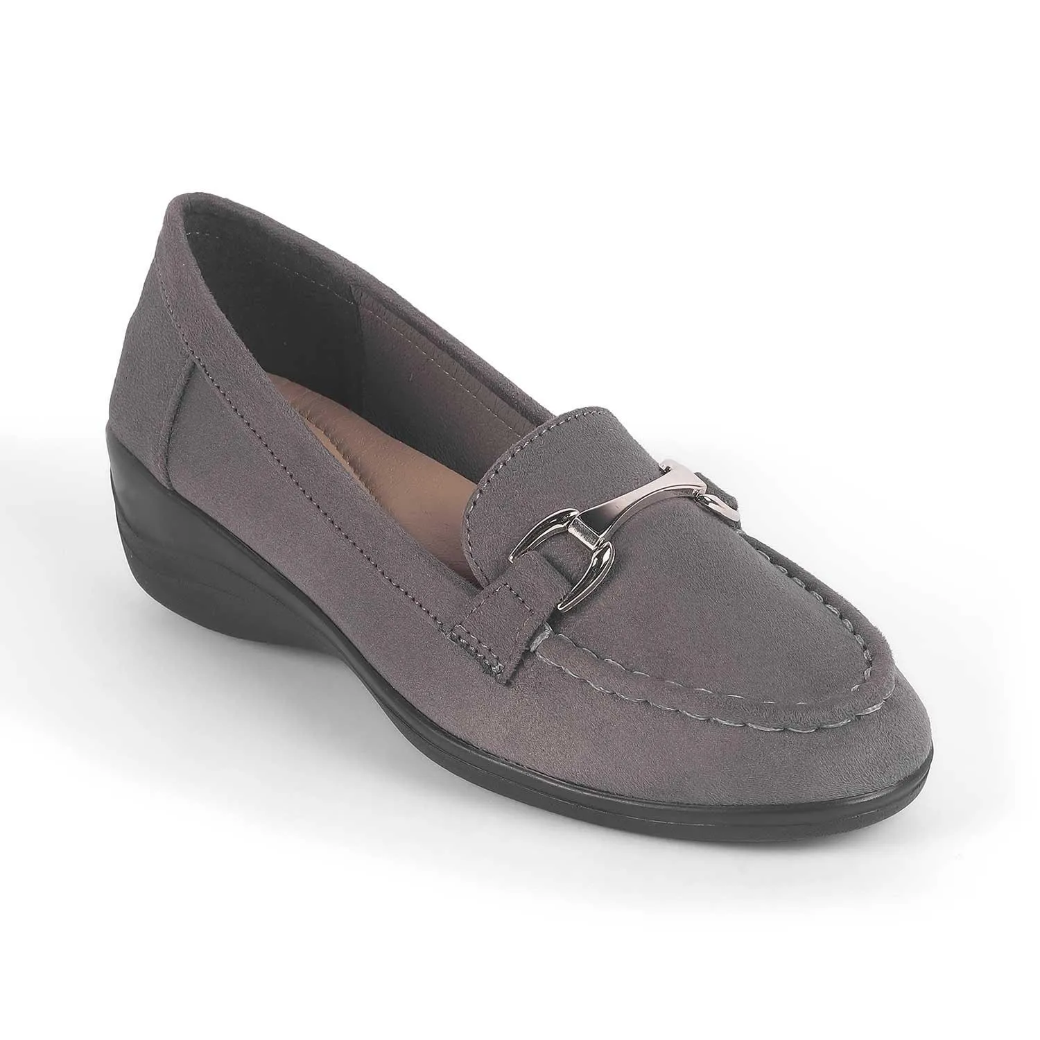 Tresmode Lucia Grey Women's Casual Wedge Loafers Self Love Casual Everyday Footwear