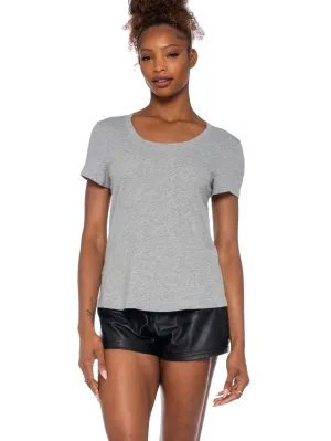 Drop Shoulder Design Baby Fit Short Sleeve Open Low Neck
