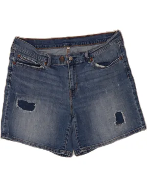 Slip Resistant Inner Grip LEVI'S Womens Distressed Denim Shorts W33 Medium Blue