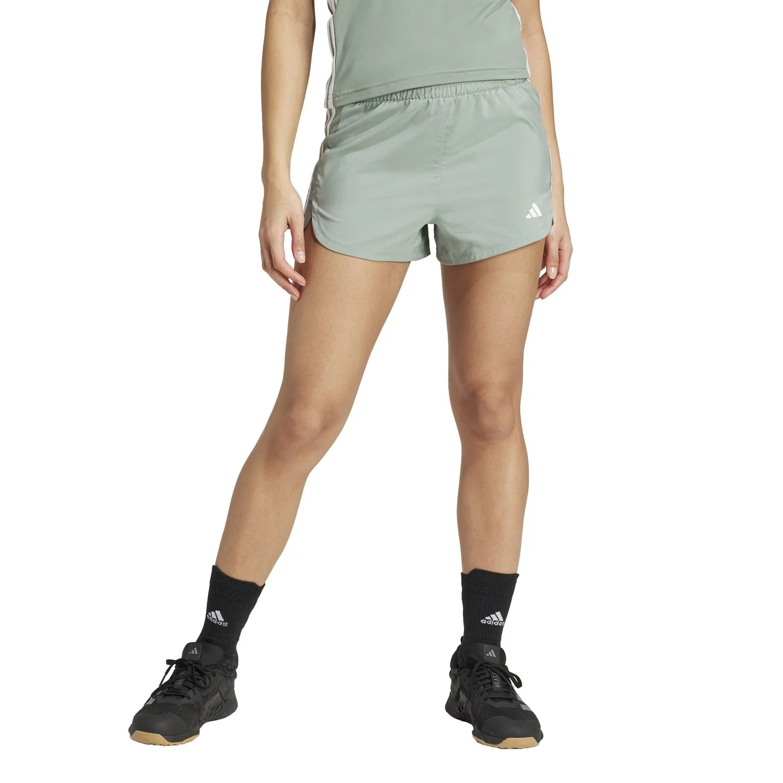 regular size hang dry adidas Pacer Training 3-Stripes Woven High-Rise Shorts
