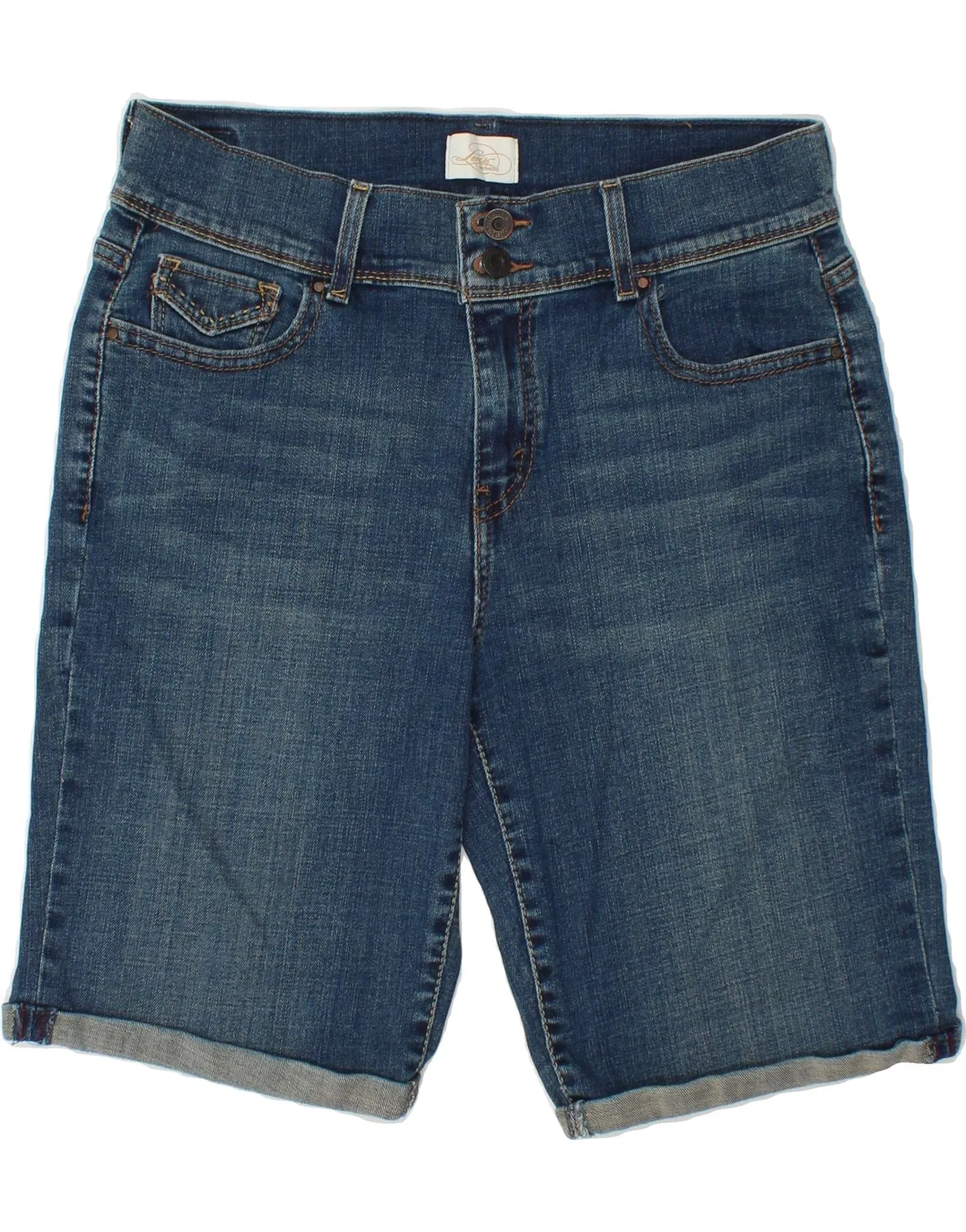 Snag Free Fabric Technology LEVI'S Womens 515 Bermuda Denim Shorts US 10 Large W32 Blue Cotton