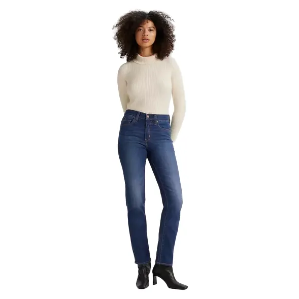 Airy Touch fade resistant color Levi's pantalone jeans da donna dritti a vita alta 724 188830304 blu