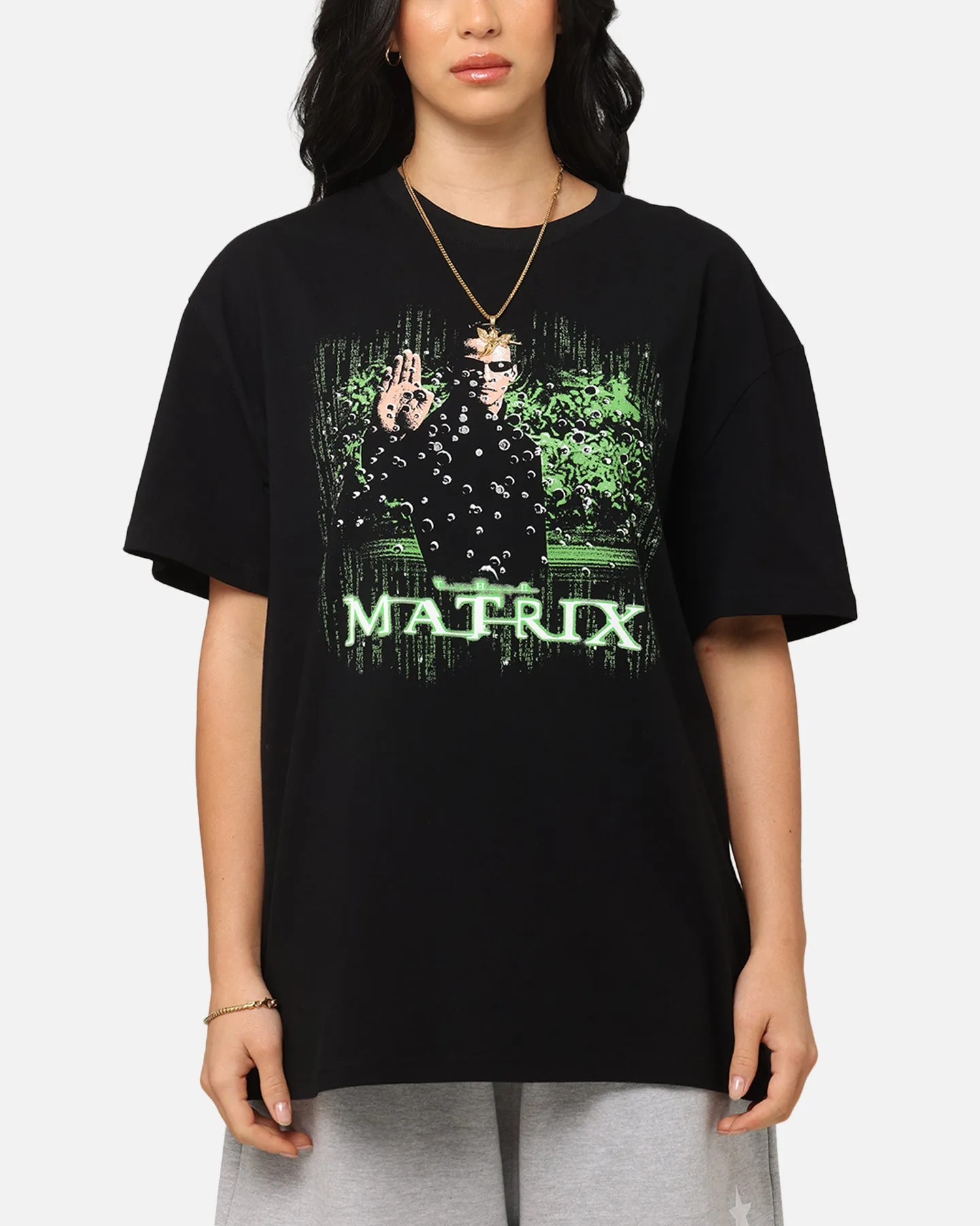 Printed uniqueness Smooth Look American Thrift X The Matrix Neo Bullets Heavy T-Shirt Black