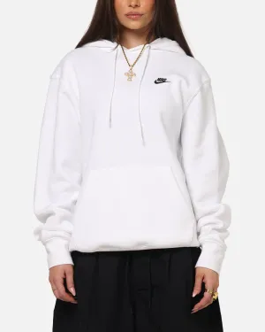 elastic waistband Nike Club Pullover Fleece Hoodie White/White/Black