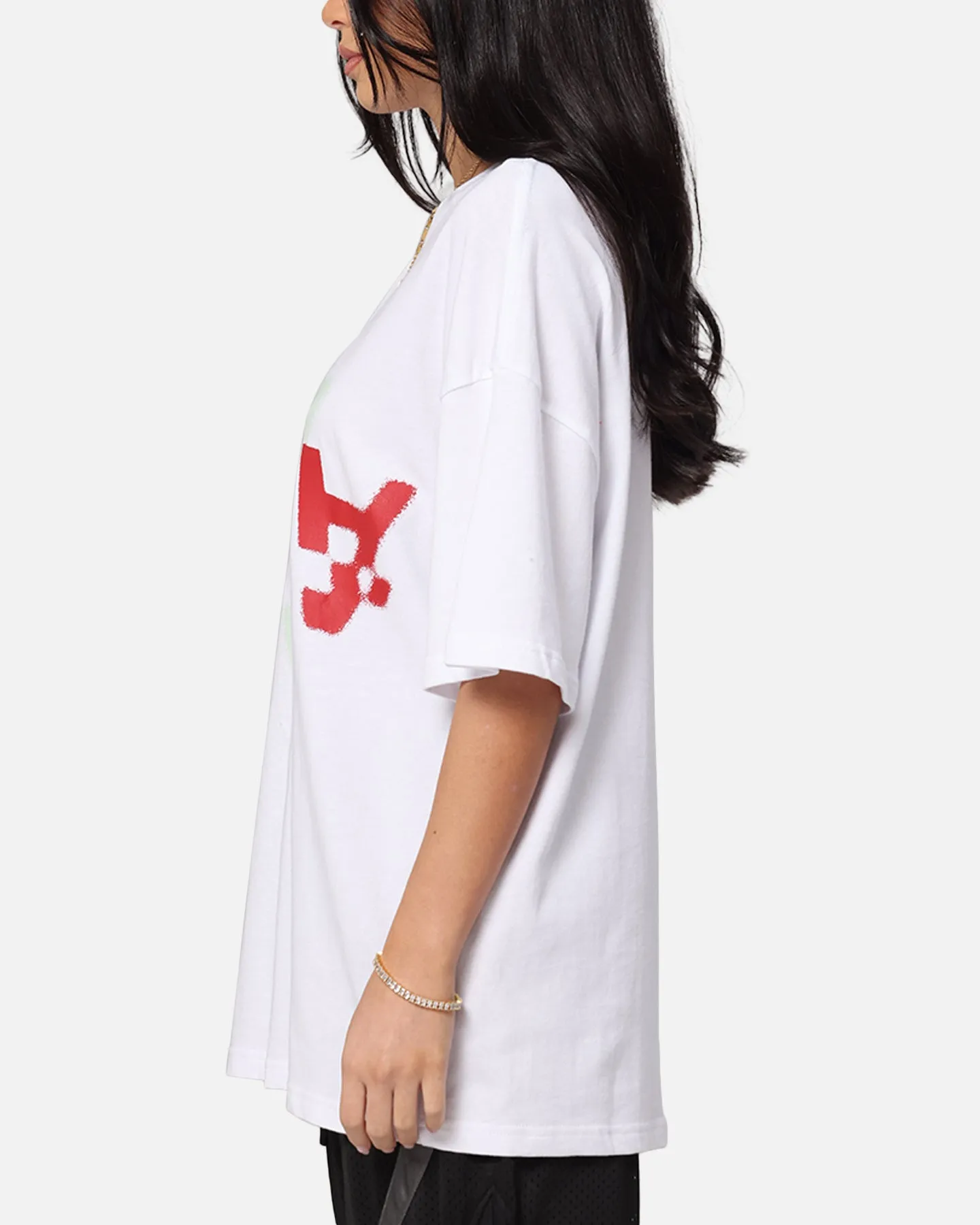 Smart Wear The Anti Order Echo Spray Drop Shoulder T-Shirt White