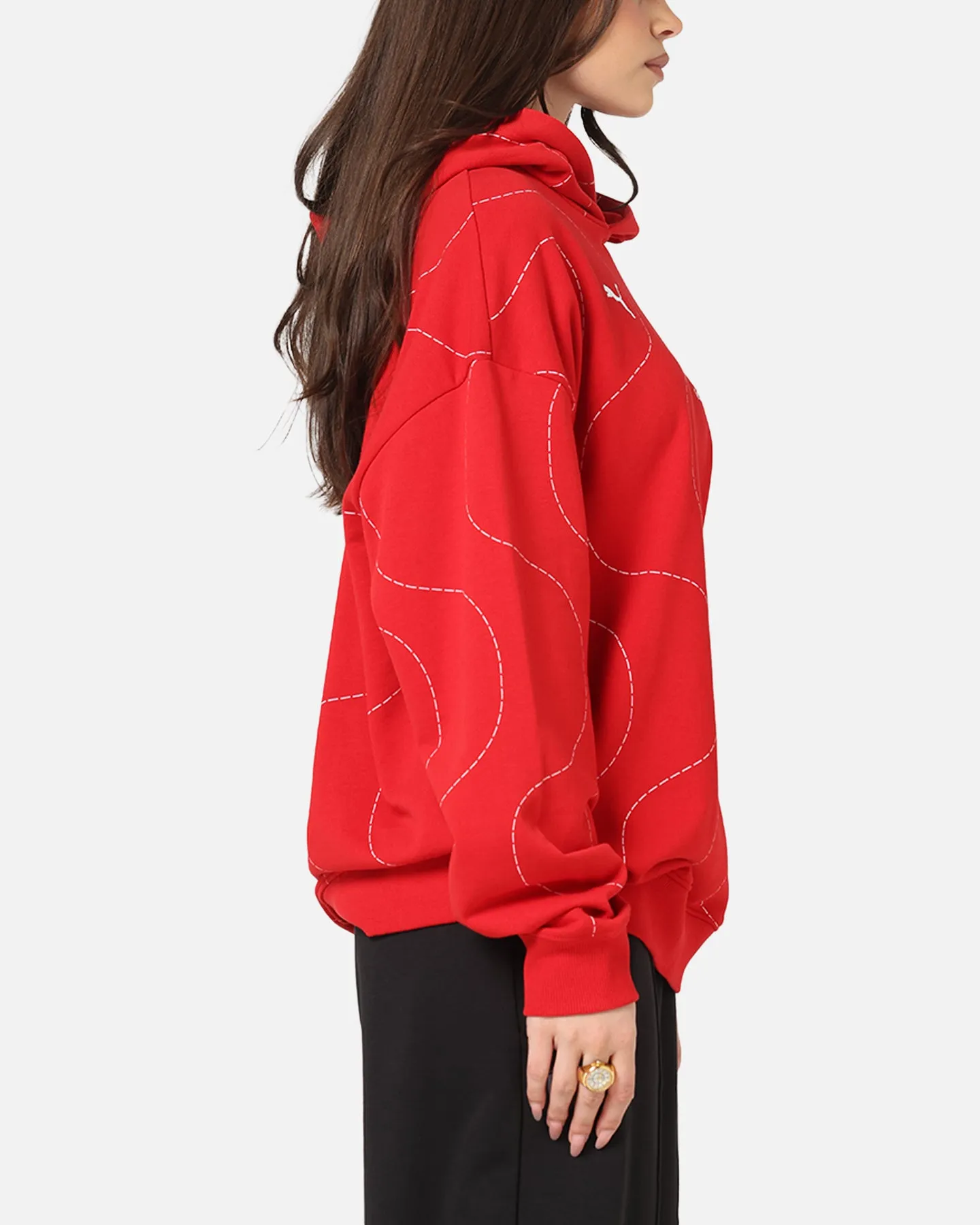 Bold Print Home Office Attire Puma X Scuderia Ferrari Monza Hoodie Rosso Corsa