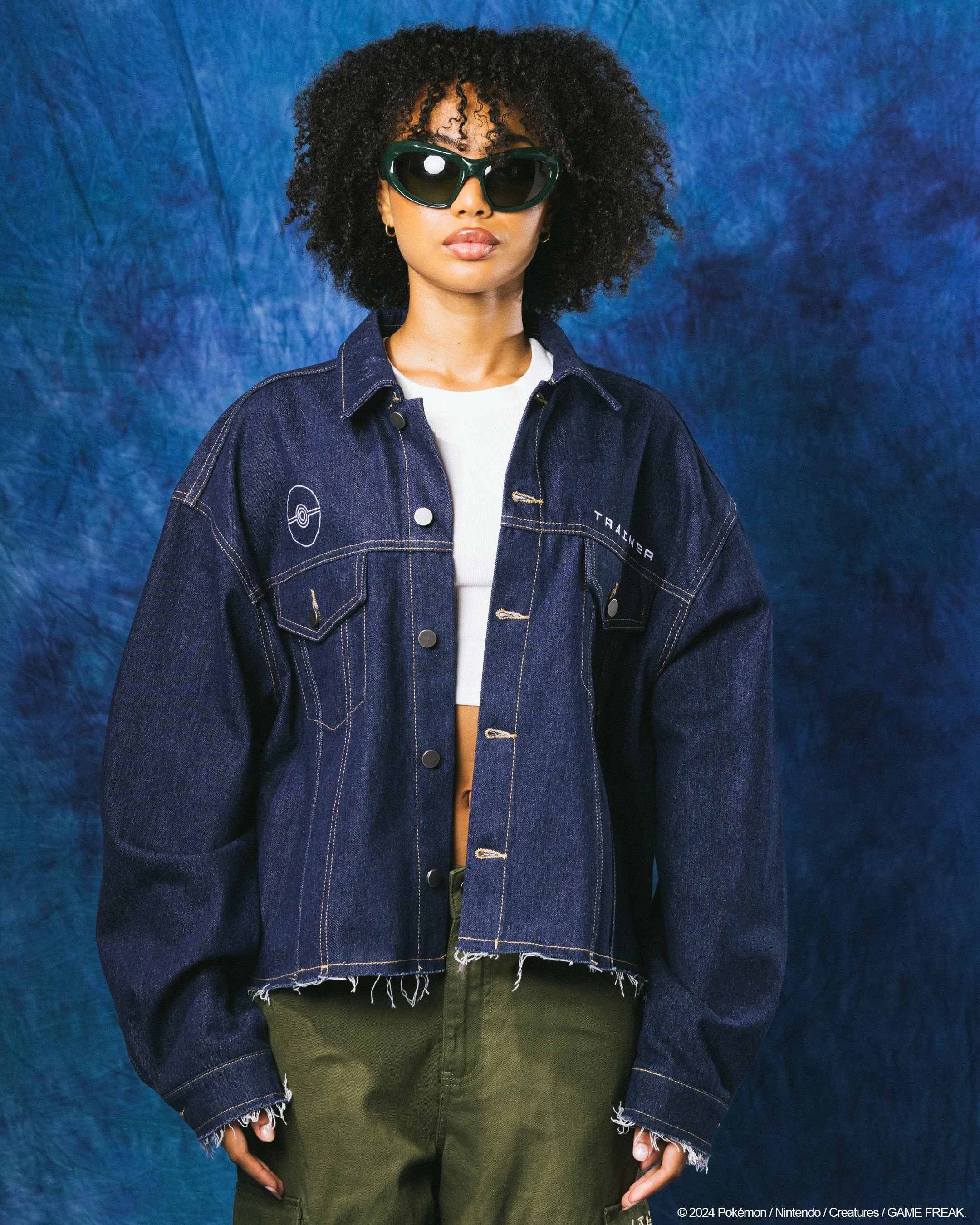 Windproof Outer Layer Comfort Focused Design Pok??mon By Loiter Pikachu Denim Jacket Indigo