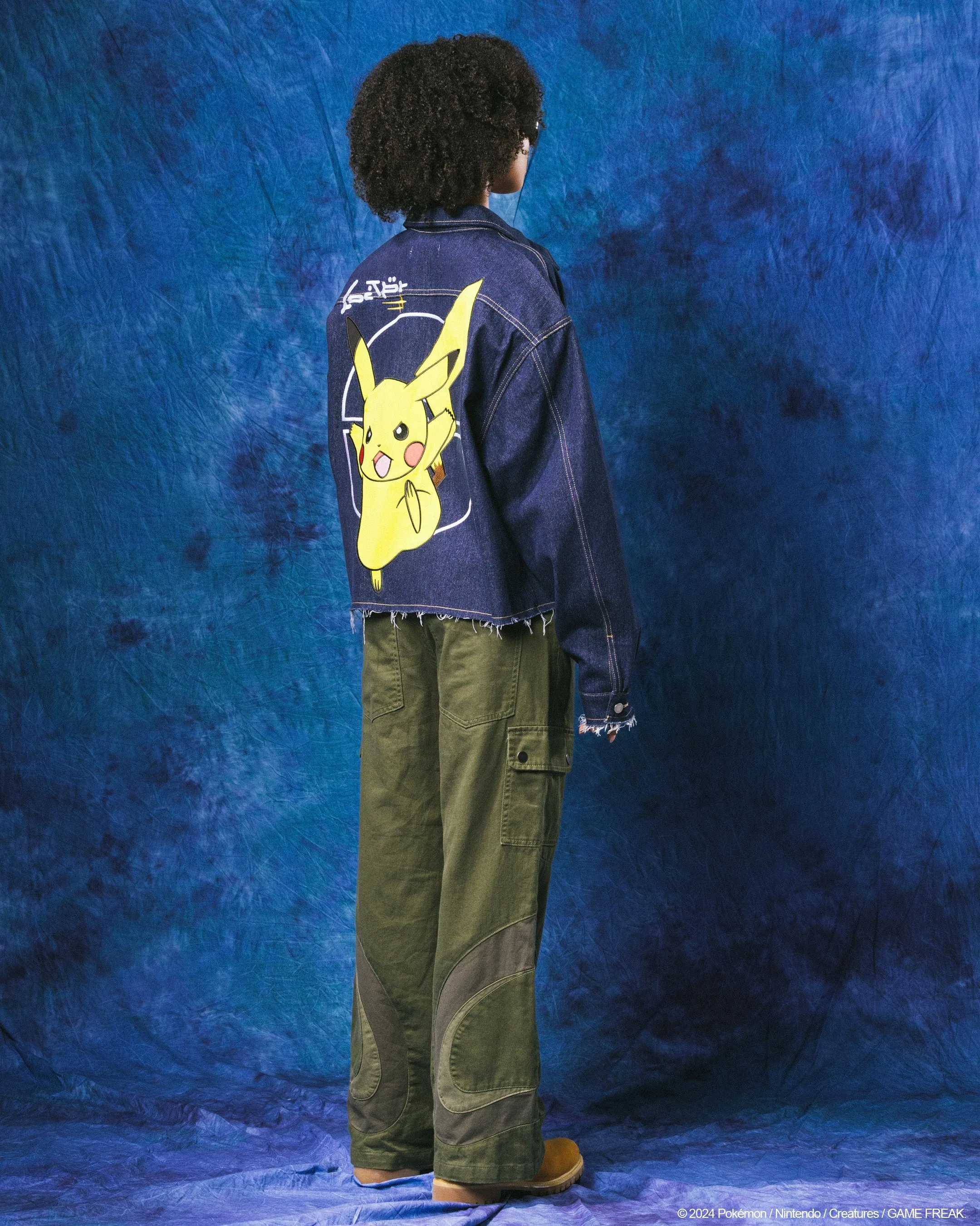 Muted Look Pok??mon By Loiter Pikachu Denim Jacket Indigo