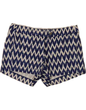 J. CREW Womens Chino Shorts US 8 Medium W34  Navy Blue Chevron Cotton Outdoor Flex Quick Dry Tech
