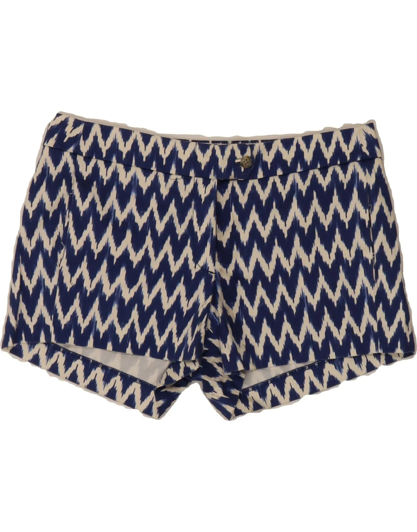 J. CREW Womens Chino Shorts US 8 Medium W34  Navy Blue Chevron Cotton Outdoor Flex Quick Dry Tech