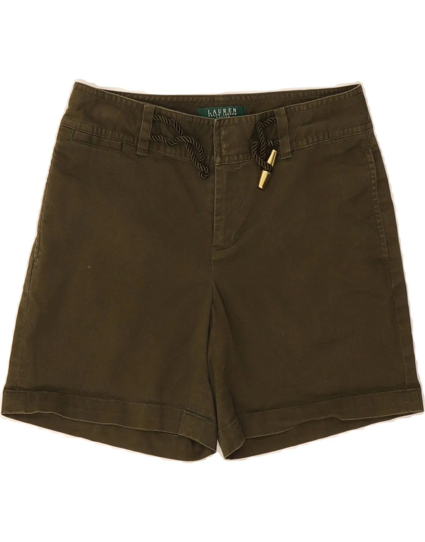RALPH LAUREN Womens Petite Chino Shorts US 2 XS W28  Khaki Cotton Stylish Outfit