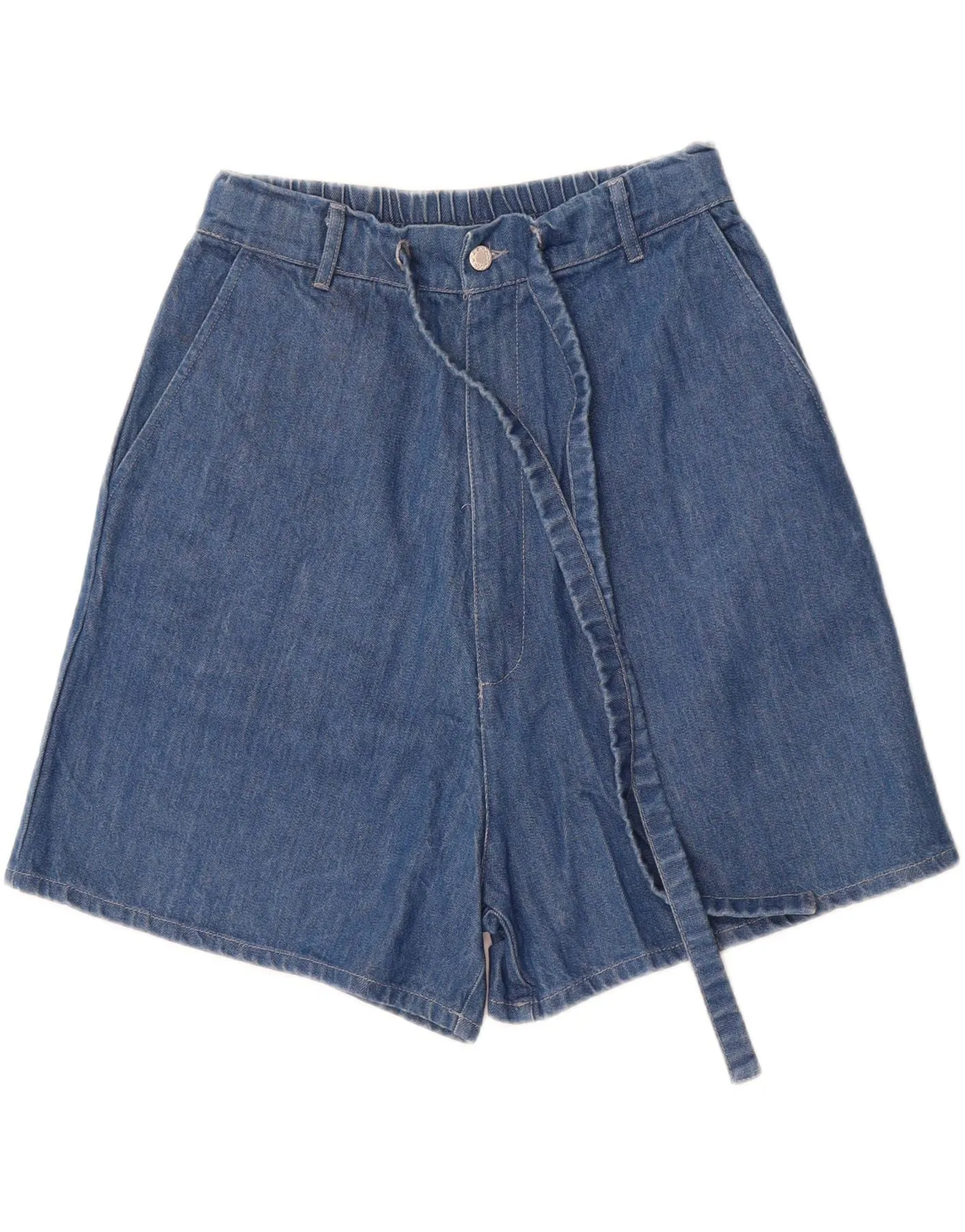 sustainable product Cozy Fit VINTAGE Womens Wide Leg High Waist Denim Shorts Small W27 Blue Cotton