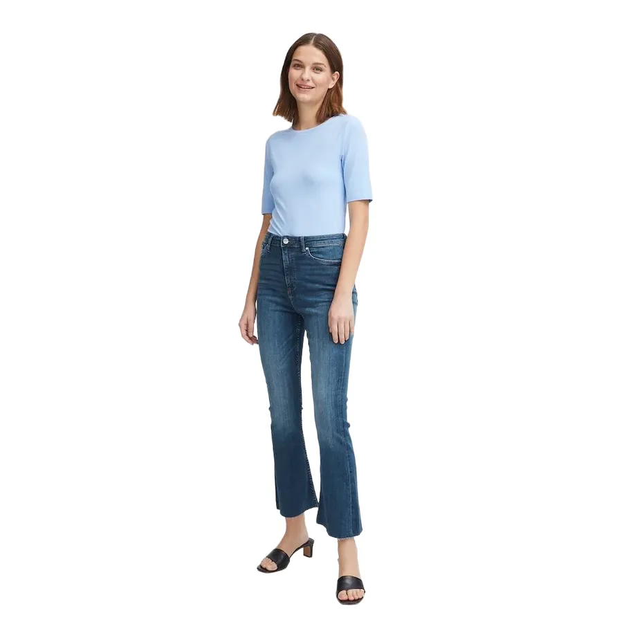 b.young pantalone jeans da donna svasati LOLA LUNI 20814291 200461 blu medio Athlete Fit Modern Autumn Days
