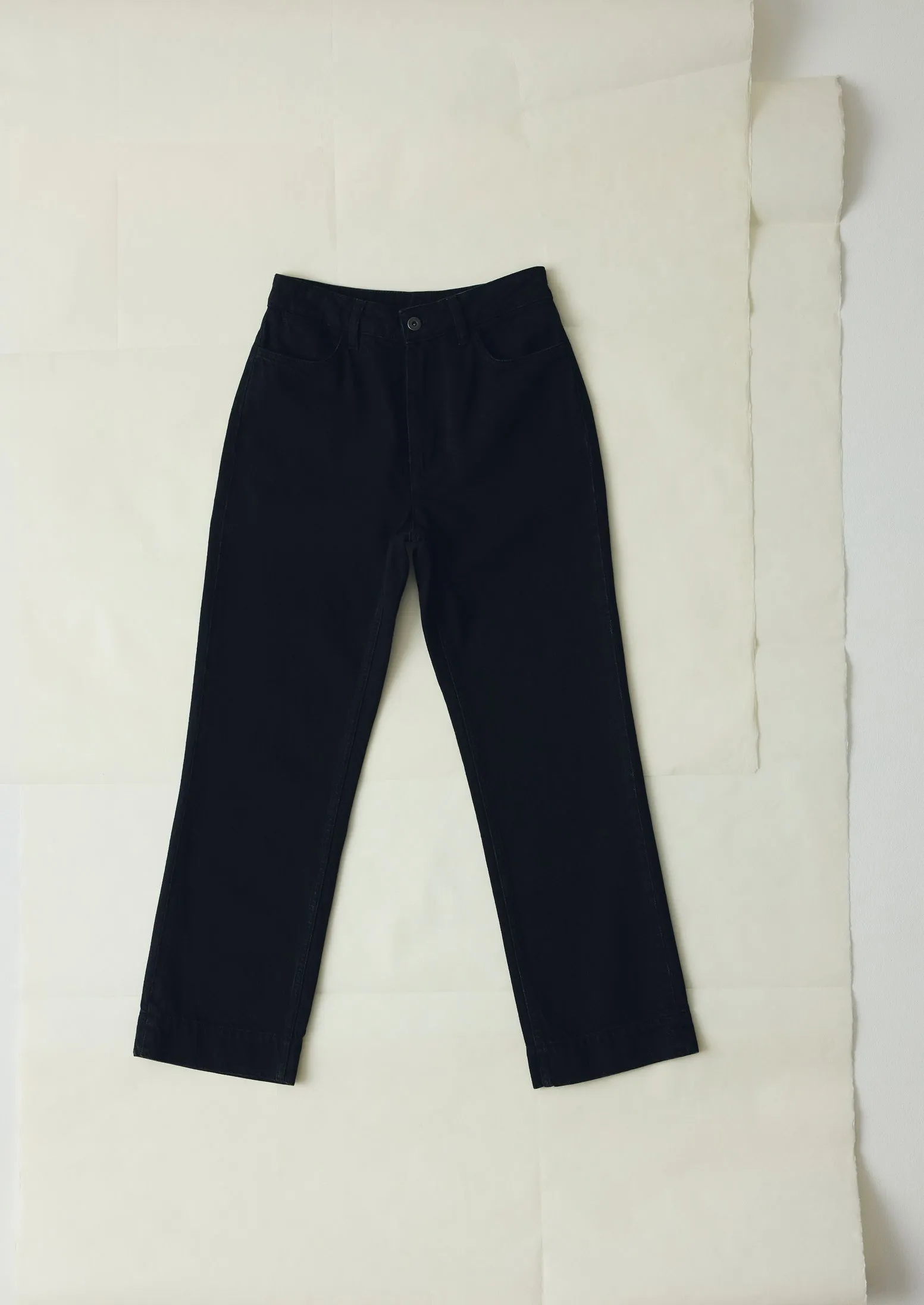 Trendy Layering ElasticWaistband Denim Slim Pants | Carbon Black