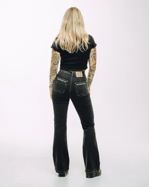 No Irritation Seams Cozy And Stylish Jett Kickflare Jean - Washed Black