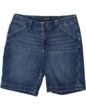 LEE Womens Mid Rise Mid Rise Regular Fit Denim Shorts US 8 Medium W32 Blue Lounge Ready Abrasion Resistant Edges