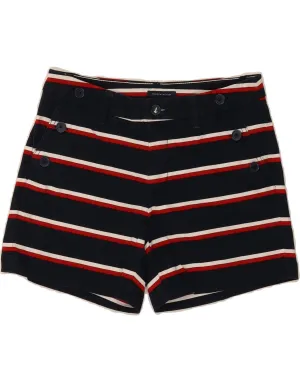 TOMMY HILFIGER Womens Chino Shorts US 4 Small W30  Navy Blue Striped Beach-Ready Look vest
