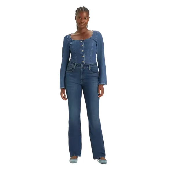 Match With All Casual Friday Durable Athlete Fit Levi's pantalone jeans da donna a vita alta a zampa 725 blu scuro