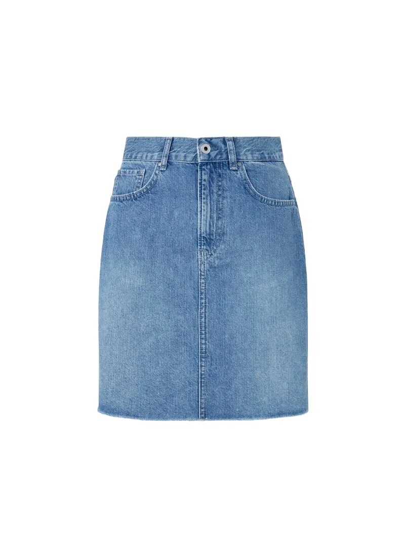 Pepe Jeans minigonna da donna in denim HW PL901124MN9 blu medio Fitted Design