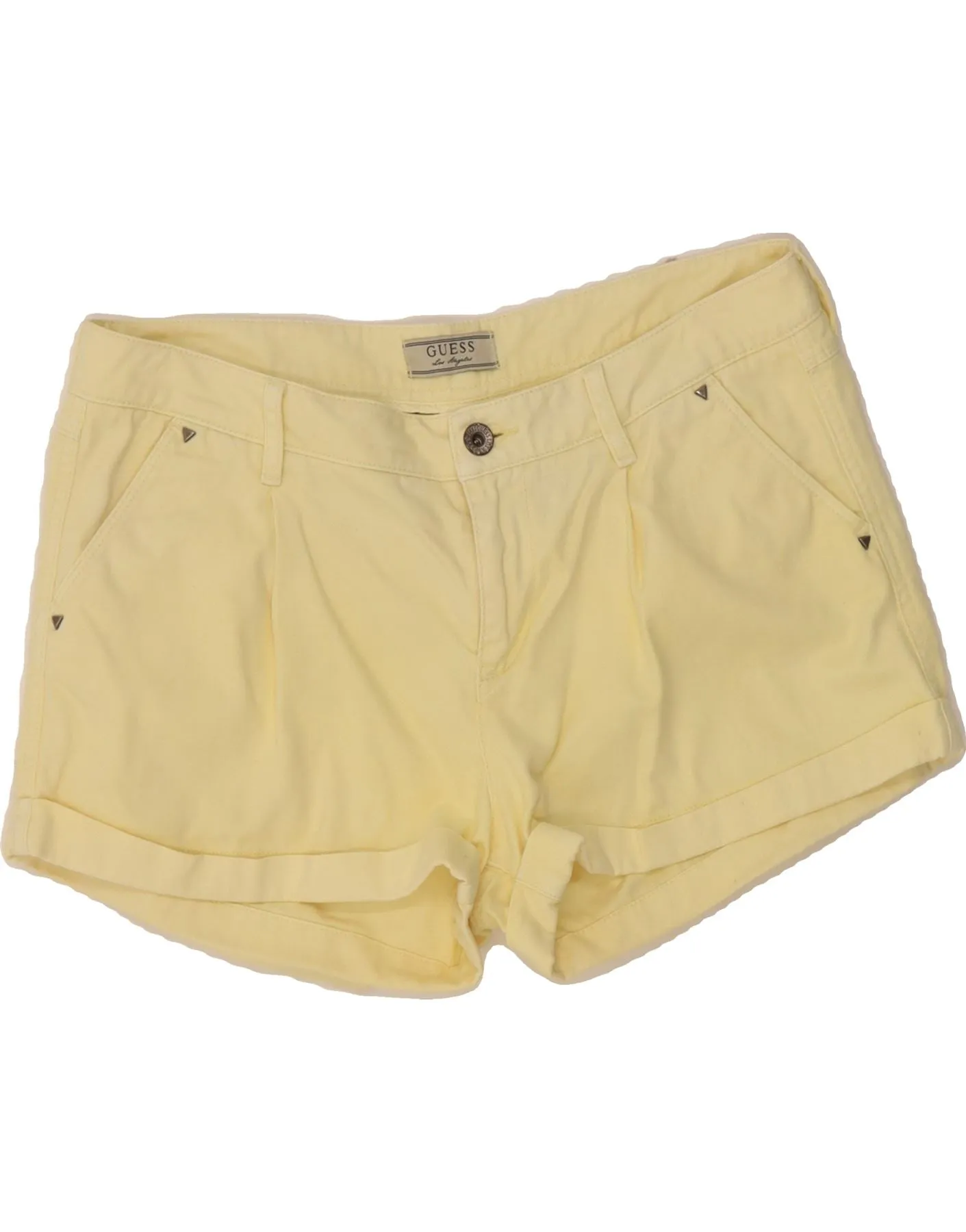 Adjustable Fit Flex Foam Insert GUESS Womens Denim Shorts W30 Medium  Yellow Cotton