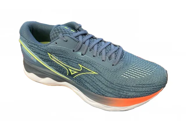 Mizuno Wave Skyrise 3 scarpa da corsa J1GC220981 smoke blue-neo lime-neon flame Impressive shock absorption beach - runner