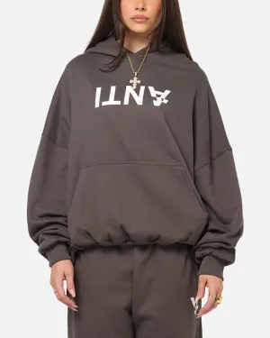 Athlete Favorite Odor Resistant The Anti Order Reverse Logo Hoodie Charcoal Grey