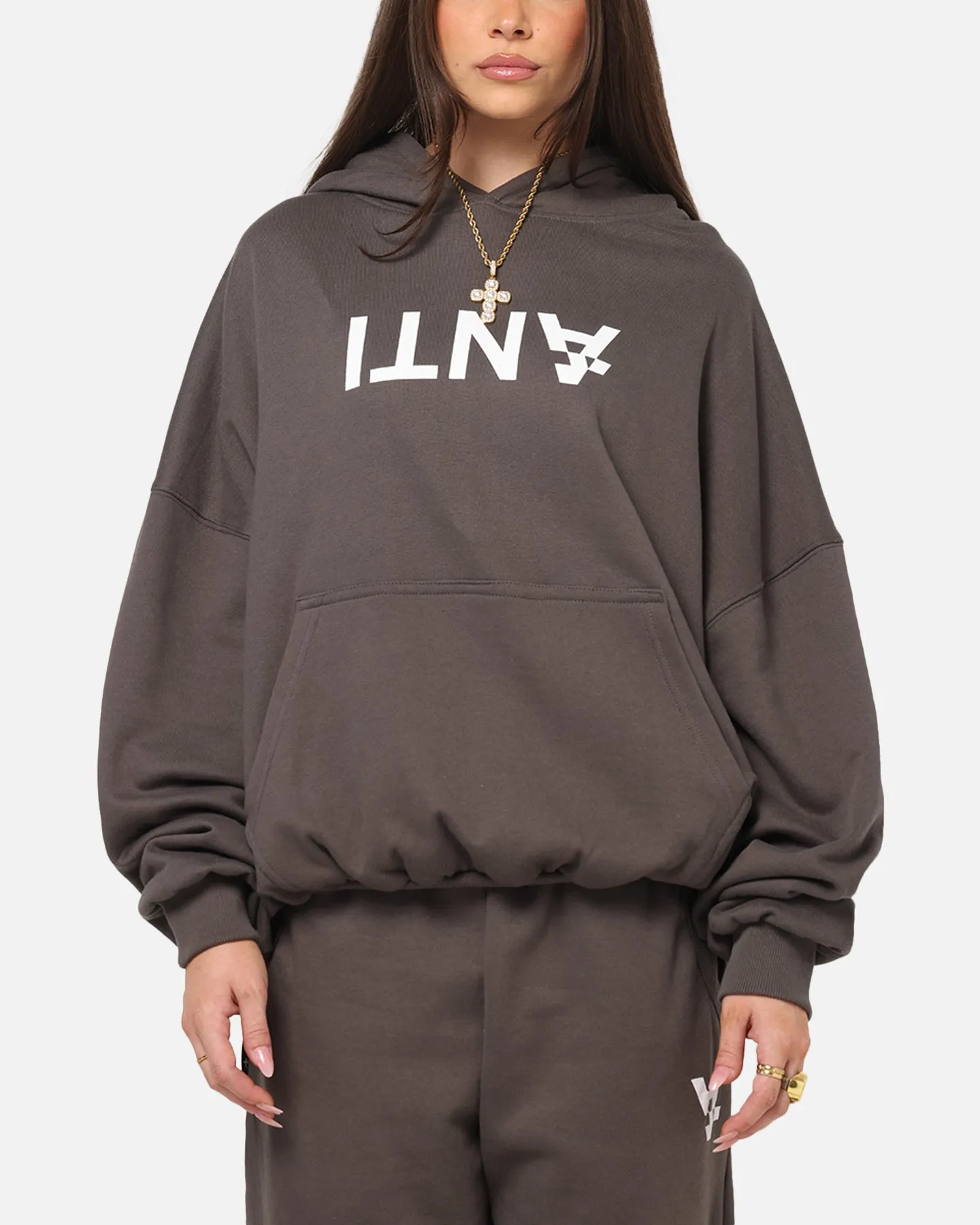 Athlete Favorite Odor Resistant The Anti Order Reverse Logo Hoodie Charcoal Grey