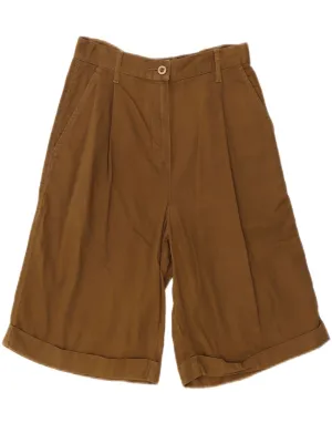 SISLEY Womens Relaxed Elegance High Waist Bermuda Shorts W26 Small  Brown Quick Release Closure