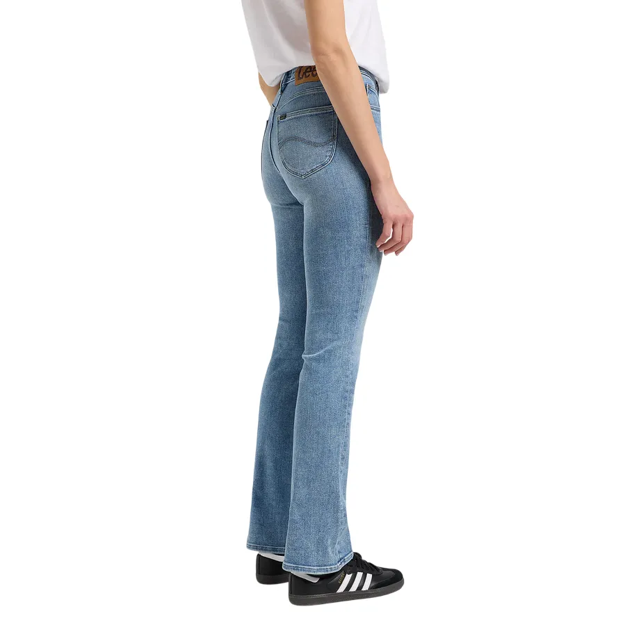 Clean Base Low Maintenance Lee pantalone jeans da donna a zampa Breese Boot 112363797 Mid Strength azzurro sbiadito