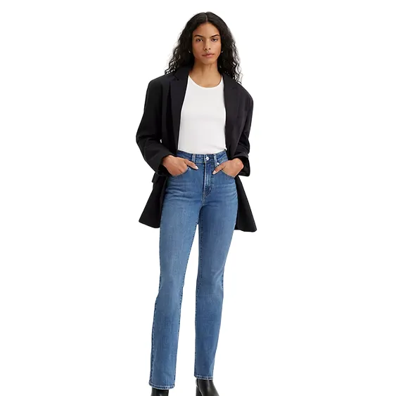Levi's pantalone jeans da donna a vita alta a zampa Bootcut 187590054 blu Sleek Comfort Outfit Mood