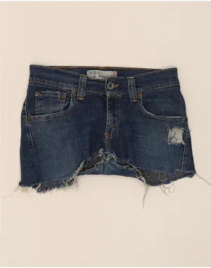 Wrinkle resistant fabric LEVI'S Womens 504 Denim Shorts US 7 Medium W30 Blue Cotton