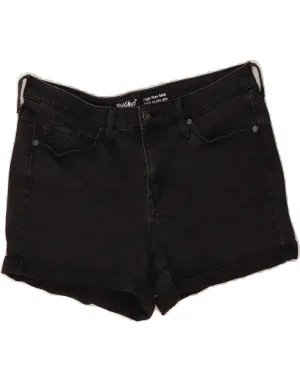 Travel Clothing Non Irritating Tagless MOSSIMO Womens High Waist Denim Shorts US 10 Large W34 Black Cotton
