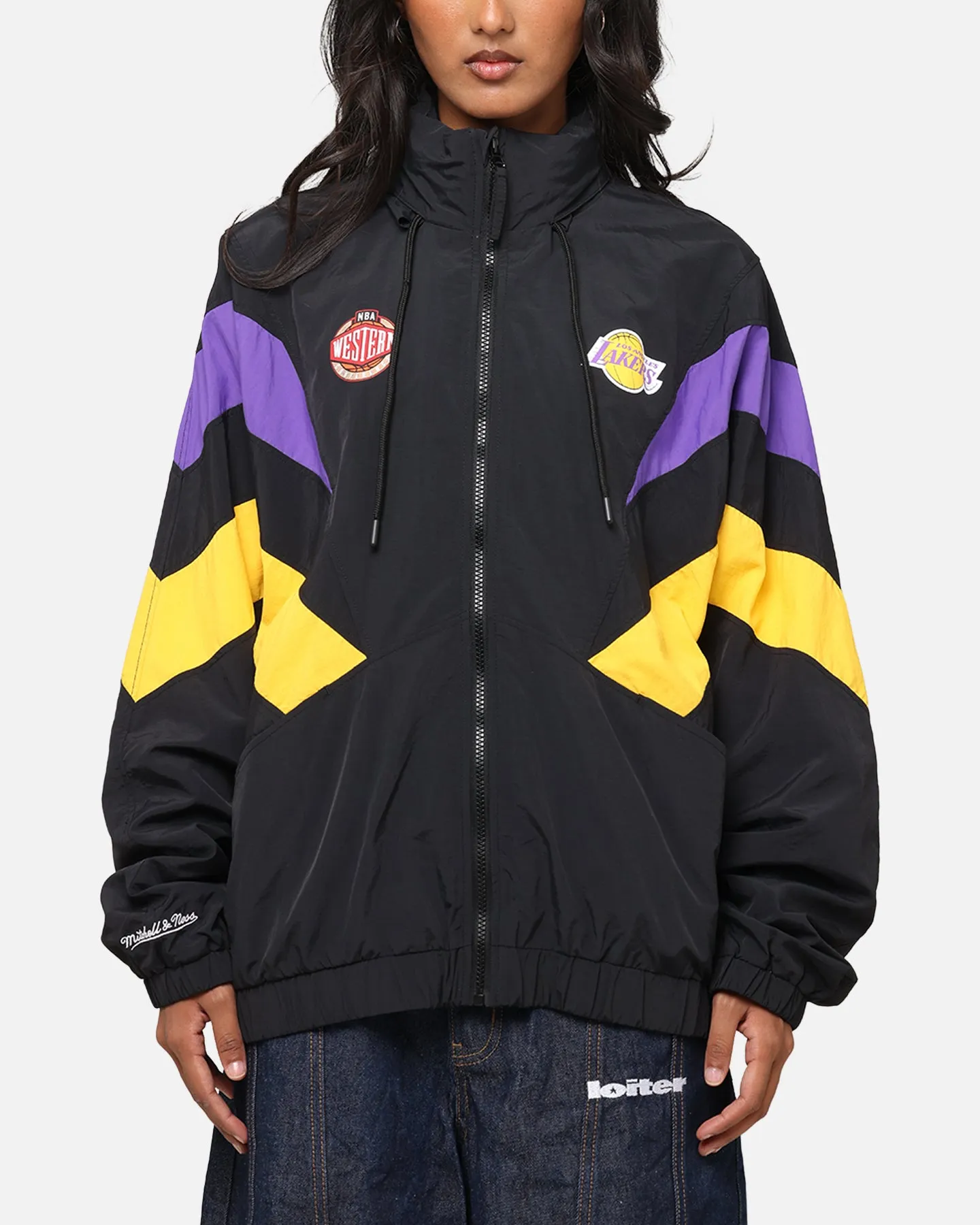 Mitchell & Ness Los Angeles Lakers Spray Jacket Black/Purple/Yellow Frost Shield
