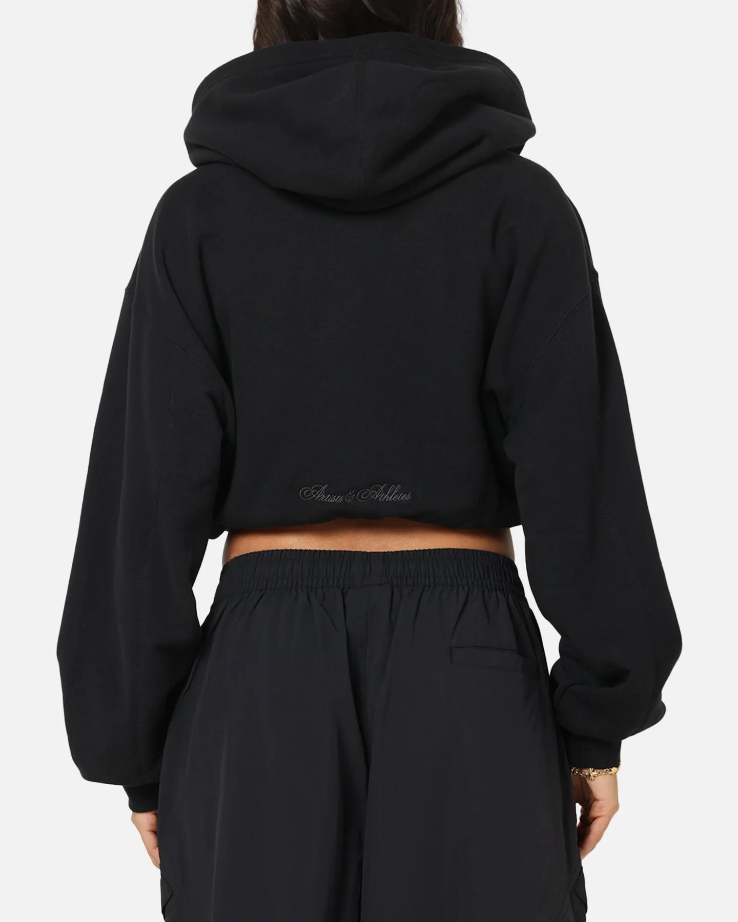 Nike Women's Sportswear Full-Zip Cropped French Terry Hoodie Black Vintage Appeal